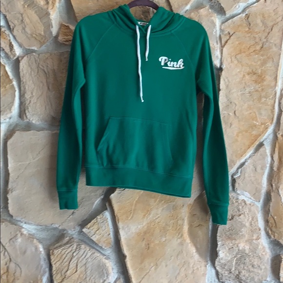 PINK Victoria's Secret Tops - Victoria Secret Pink Kelly Green Hoodie